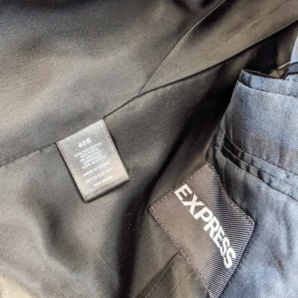 Express Solid Black Modern Tech Suit Jacket - image 4